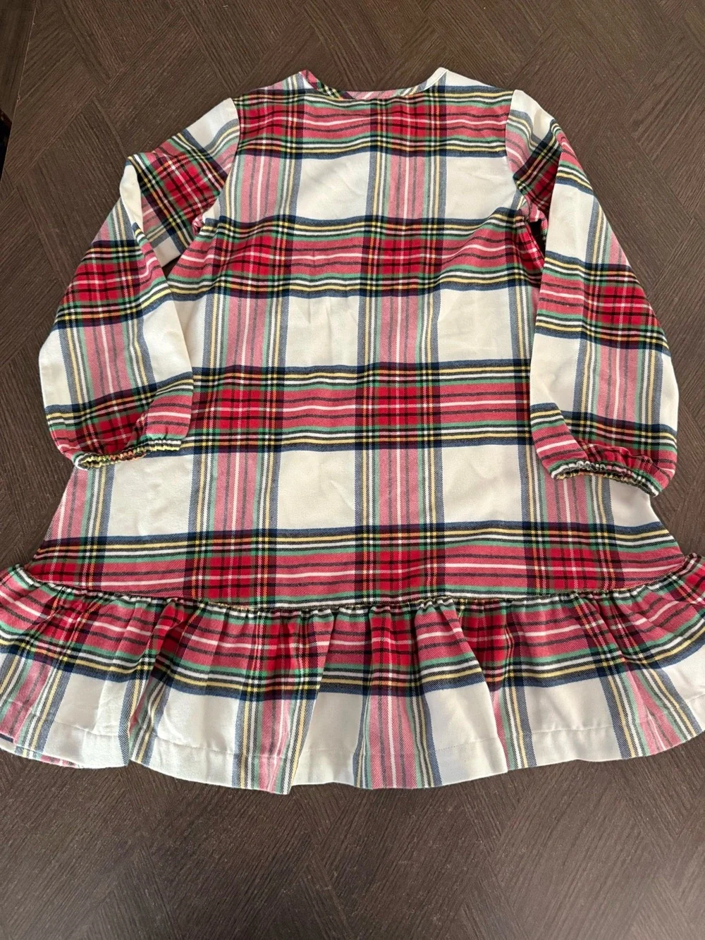 Quince Kids Holiday Flannel Nightgown Sweet Treats White Tartan Size 8